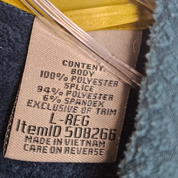 LL Bean Jacket Mens Large Teal Blue Adventure Hybrid Fleece Full Zip - Picture 6 of 11